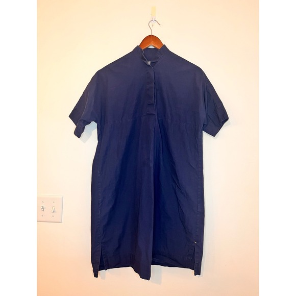 GREI. New York Dresses & Skirts - GREI. New York Navy Blue Cotton Band Collar Short Sleeve Tunic Dress Size 0